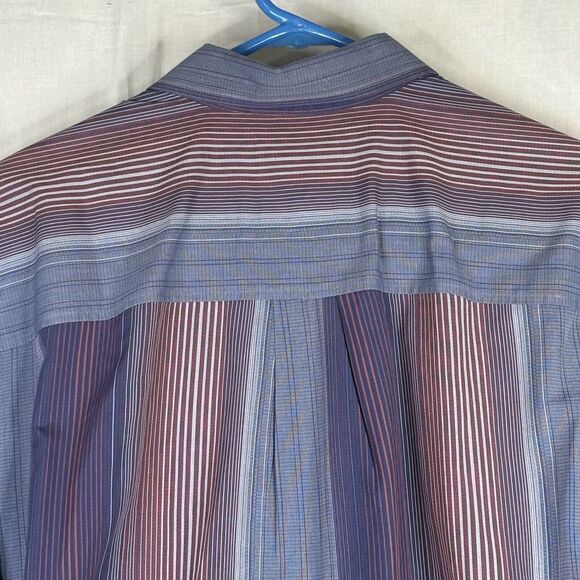 Tommy Bahama Shirt Mens Large‎ Blue Pink Stripe Logo Button Up 100% cotton - Picture 13 of 14